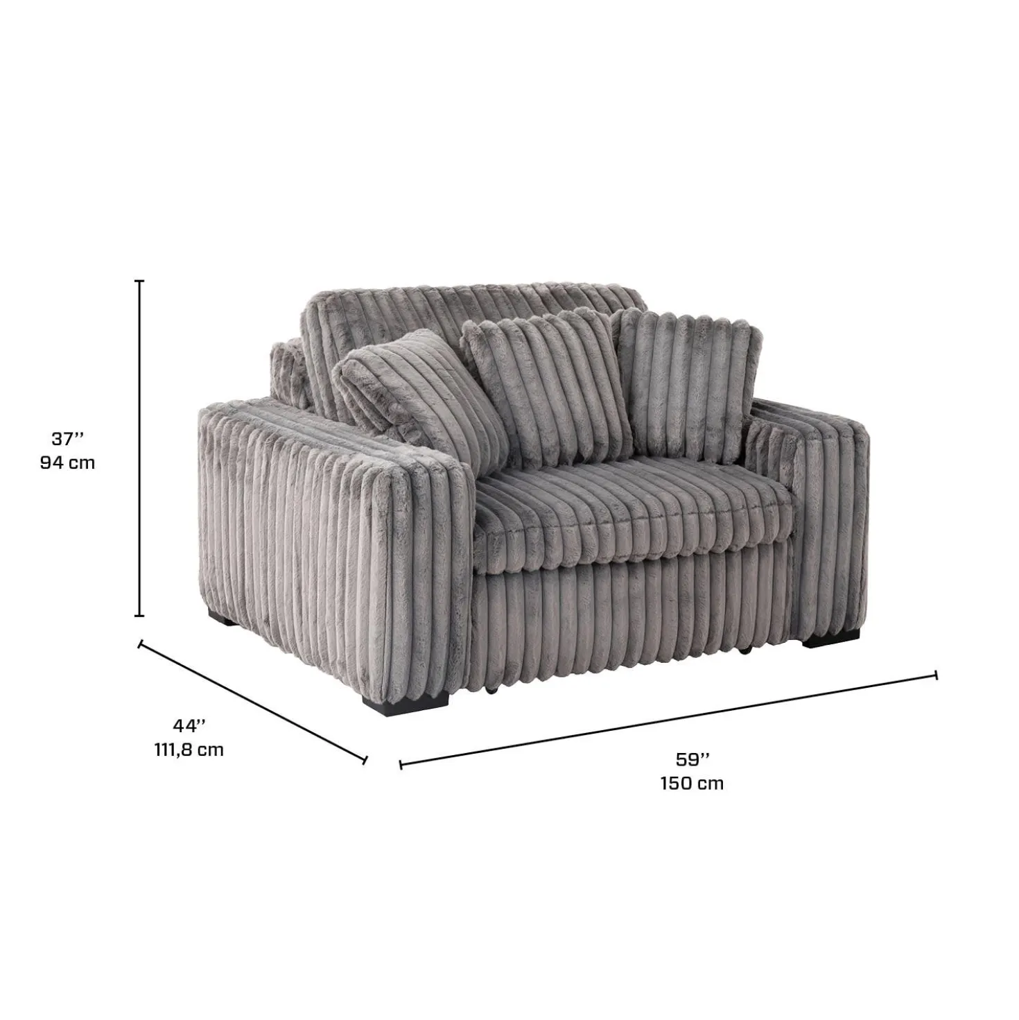 Fauteuil en velours côtelé avec siège coulissant électrique