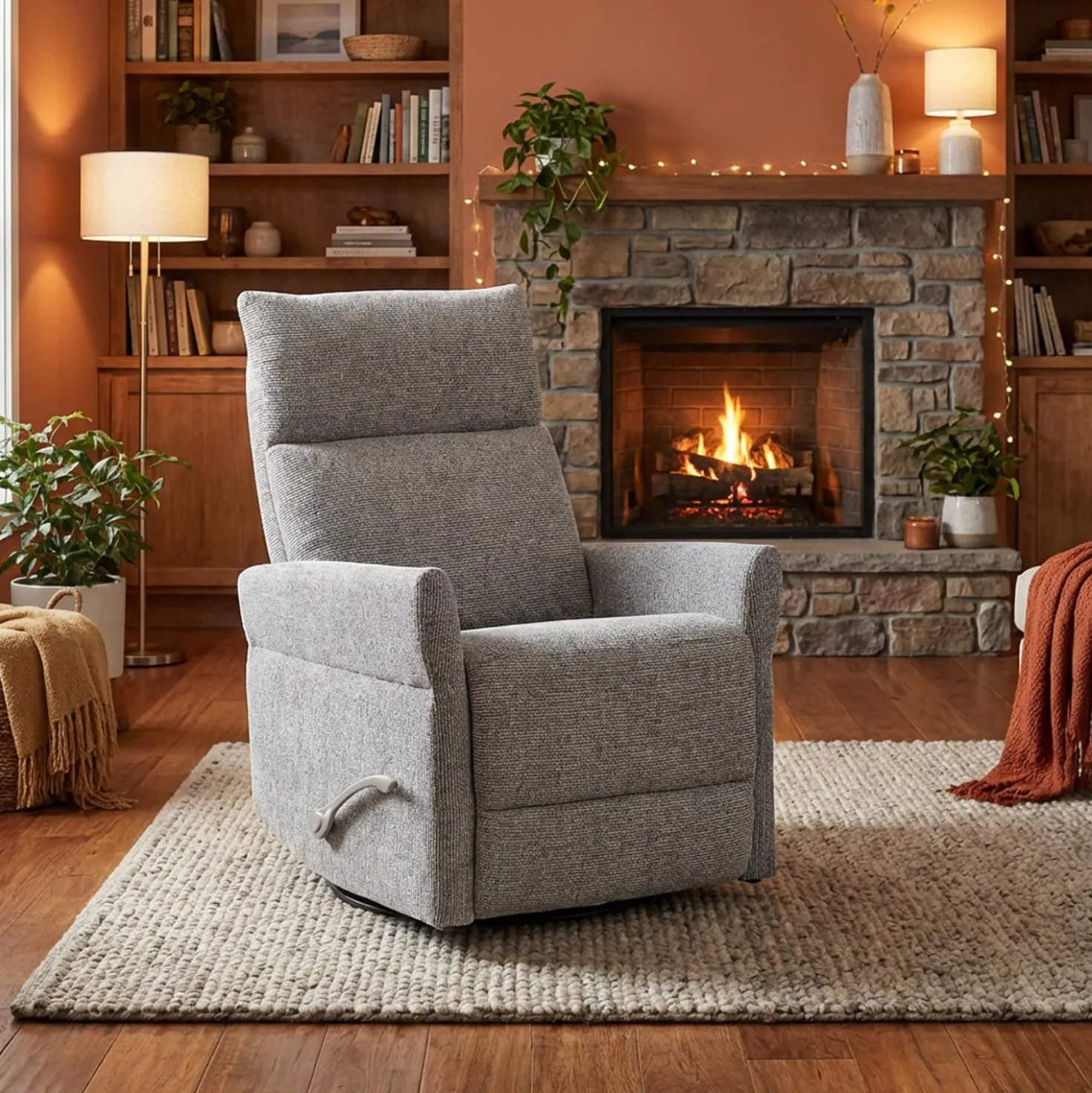 Fauteuil inclinable berçant et pivotant - gris pâle