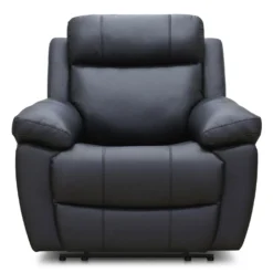 Fauteuil inclinable et berçant en cuir véritable
