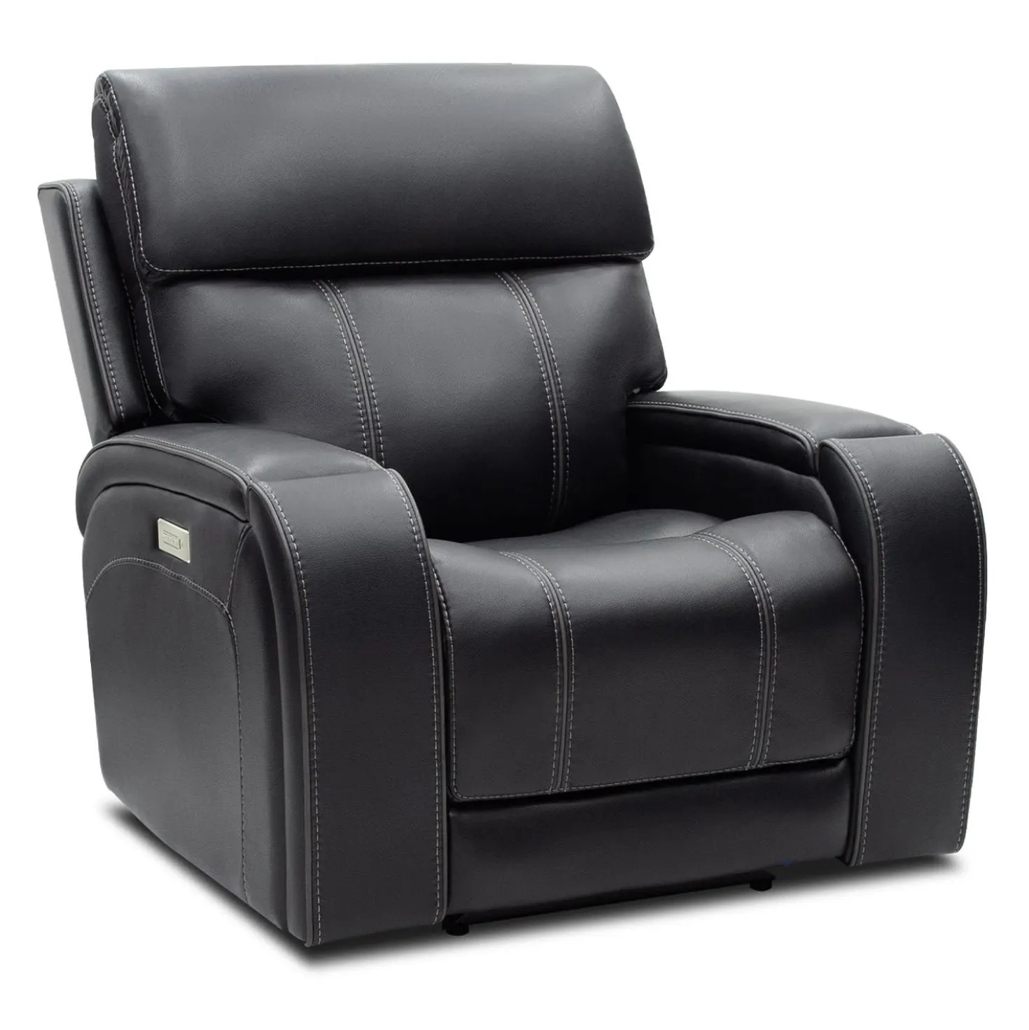 Fauteuil inclinable électrique avec appui-tête ajustable, commandes rétractables et système de son immersif