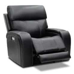 Fauteuil inclinable électrique avec appui-tête ajustable, commandes rétractables et système de son immersif