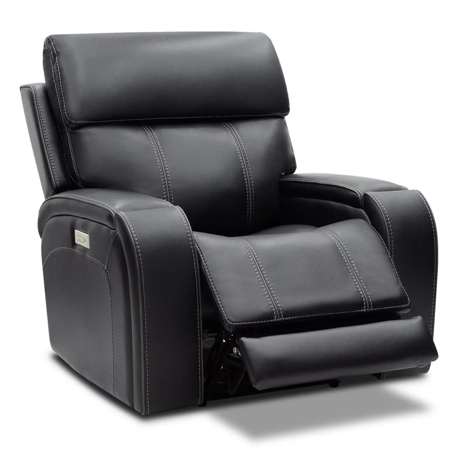 Fauteuil inclinable électrique avec appui-tête ajustable, commandes rétractables et système de son immersif