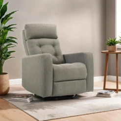 Fauteuil inclinable électrique berçant et pivotant avec appui-tête ajustable
