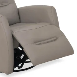 Fauteuil inclinable électrique en cuir véritable - gris