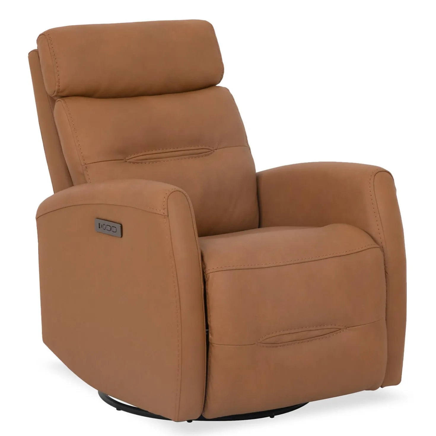 Fauteuil inclinable électrique en cuir véritable - tan