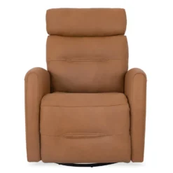 Fauteuil inclinable électrique en cuir véritable - tan