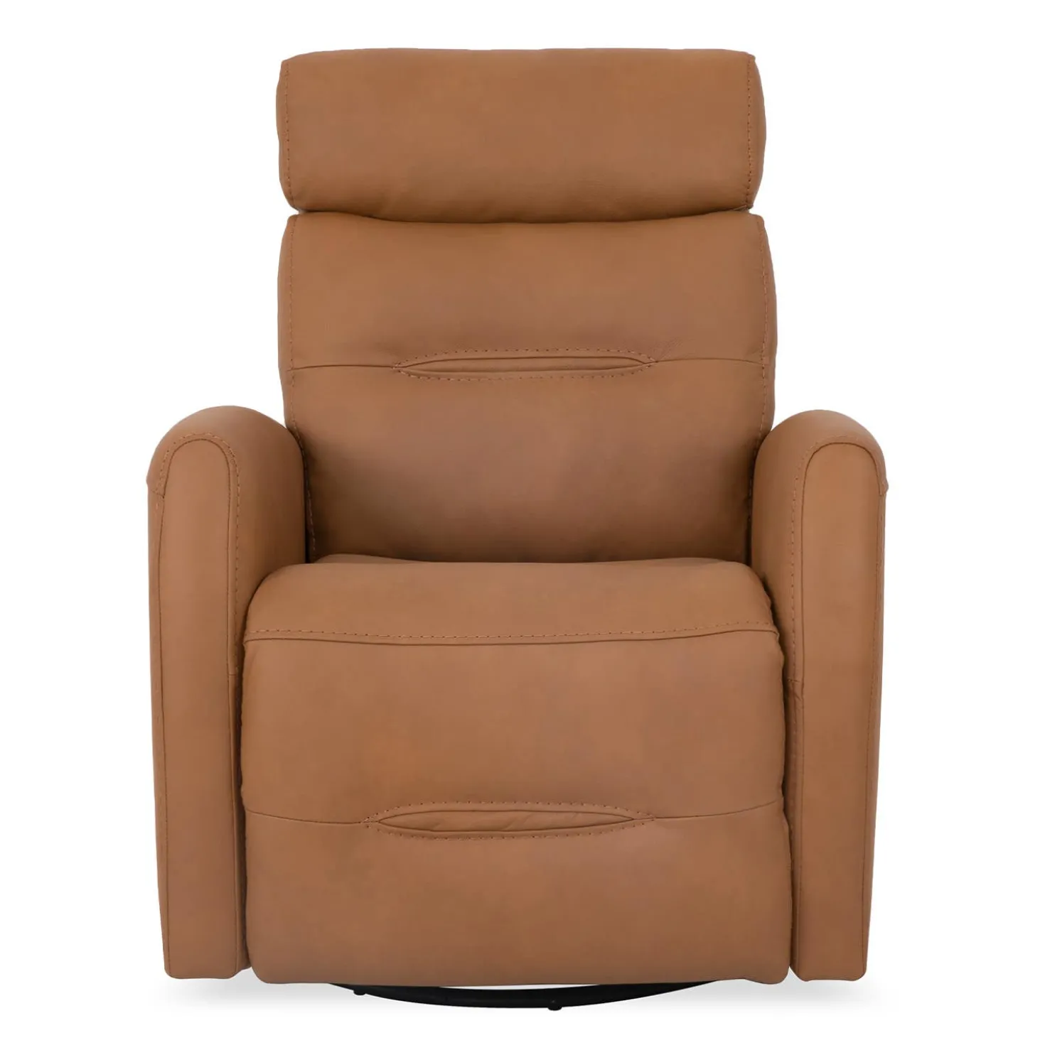 Fauteuil inclinable électrique en cuir véritable - tan