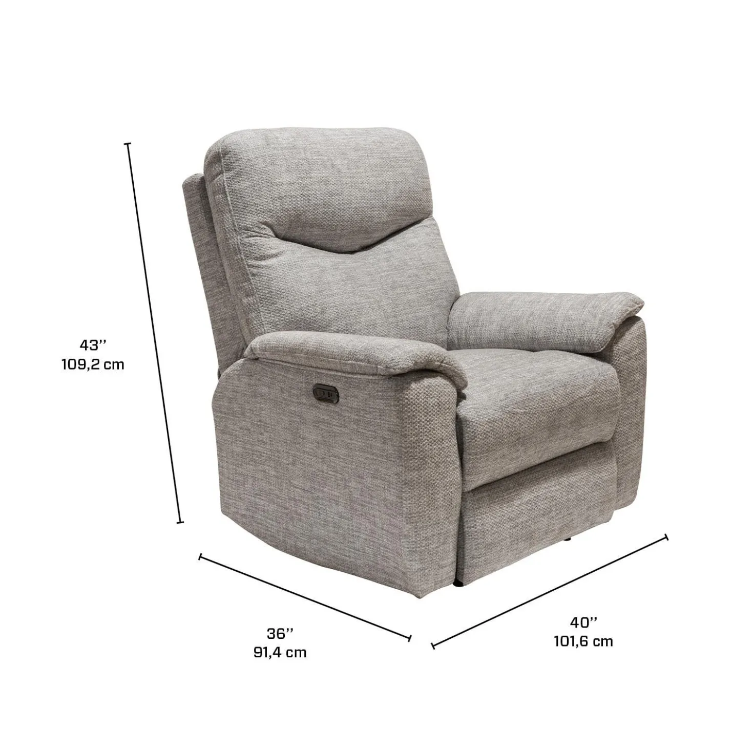 Fauteuil inclinable électrique - taupe