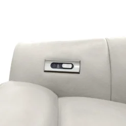 Fauteuil inclinable pivotant électrique en cuir avec système audio intégré - beige