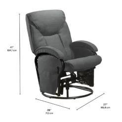 Fauteuil inclinable, pivotant et berçant à billes avec repose-pieds