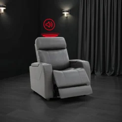 Fauteuil électrique inclinable et système audio intégré - gris