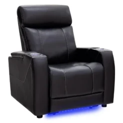 Fauteuil électrique inclinable et système audio intégré - noir