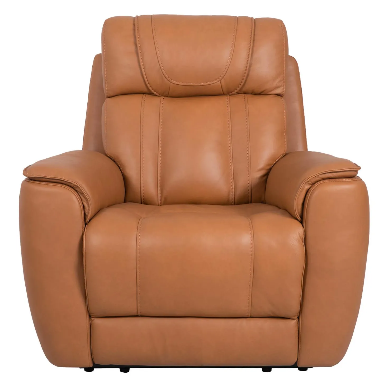 Fauteuil électrique inclinable en cuir véritable avec appui-tête ajustable