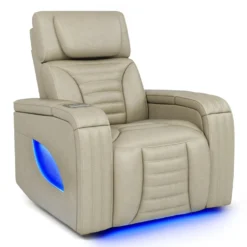 Fauteuil modulaire électrique inclinable avec massage, chaleur et porte-gobelets rétractables