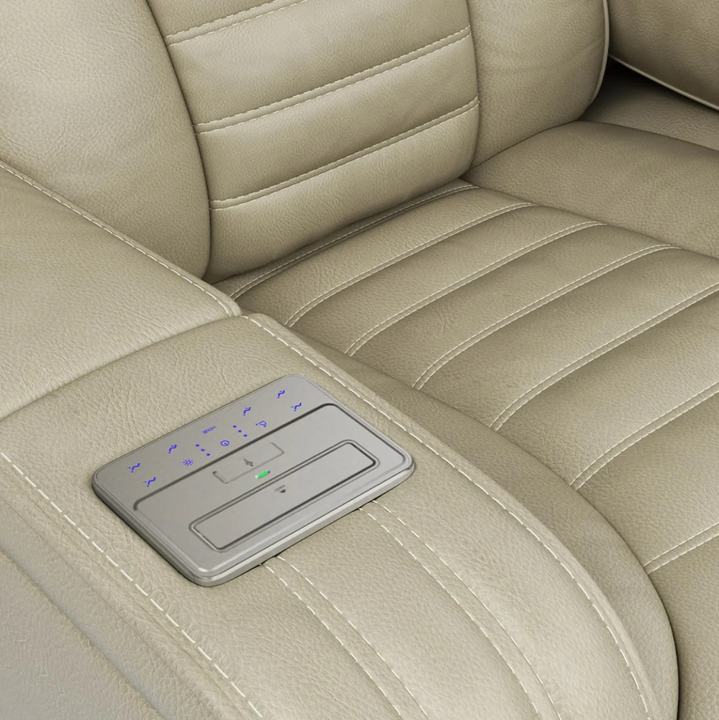 Fauteuil modulaire électrique inclinable avec massage, chaleur et porte-gobelets rétractables