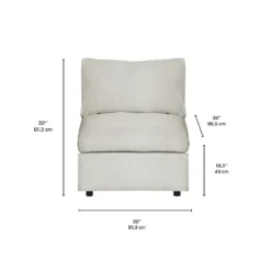 Fauteuil modulaire sans bras - beige