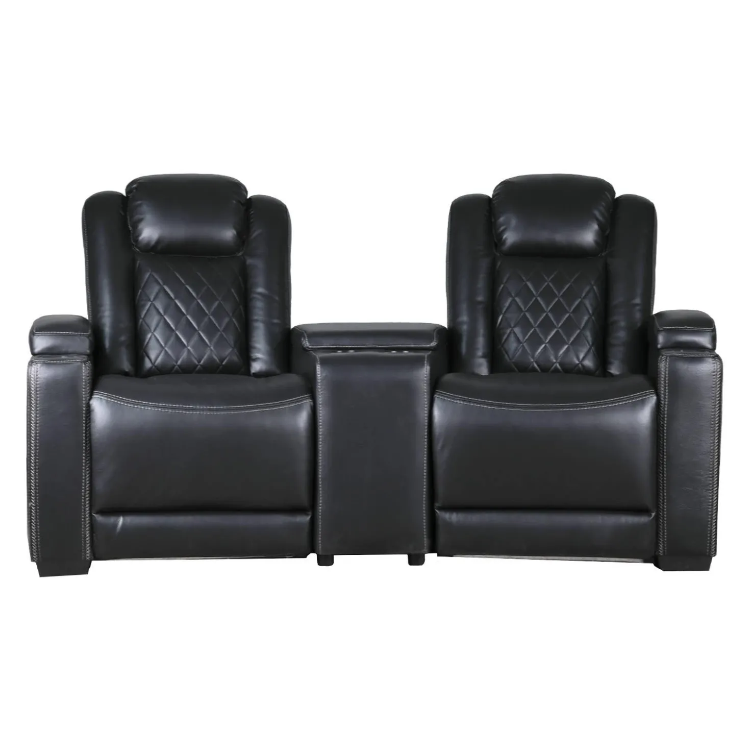 2 fauteuils modulaires électriques inclinables avec console en angle et porte-gobelets - 3 mcx
