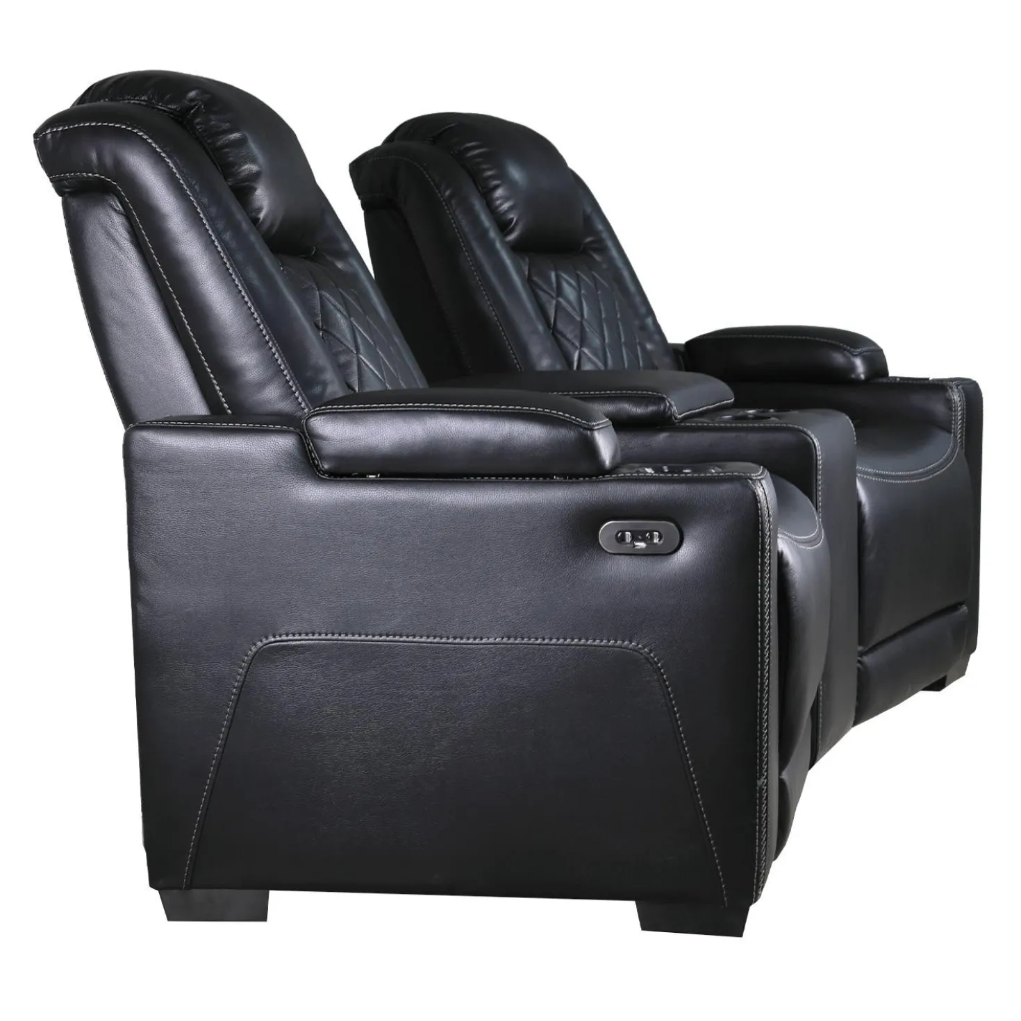 2 fauteuils modulaires électriques inclinables avec console en angle et porte-gobelets - 3 mcx