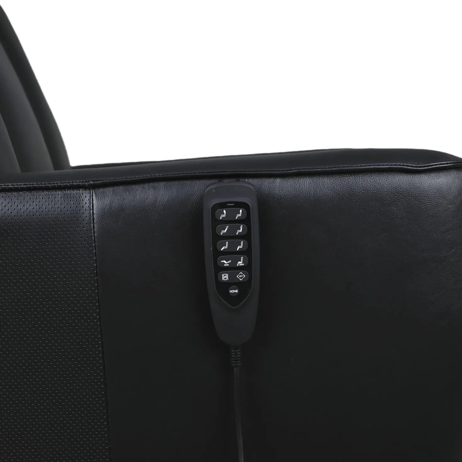 Fauteuil tout cuir électrique inclinable et pivotant 4 moteurs avec massage, haut-parleurs intégrés et lumières LED