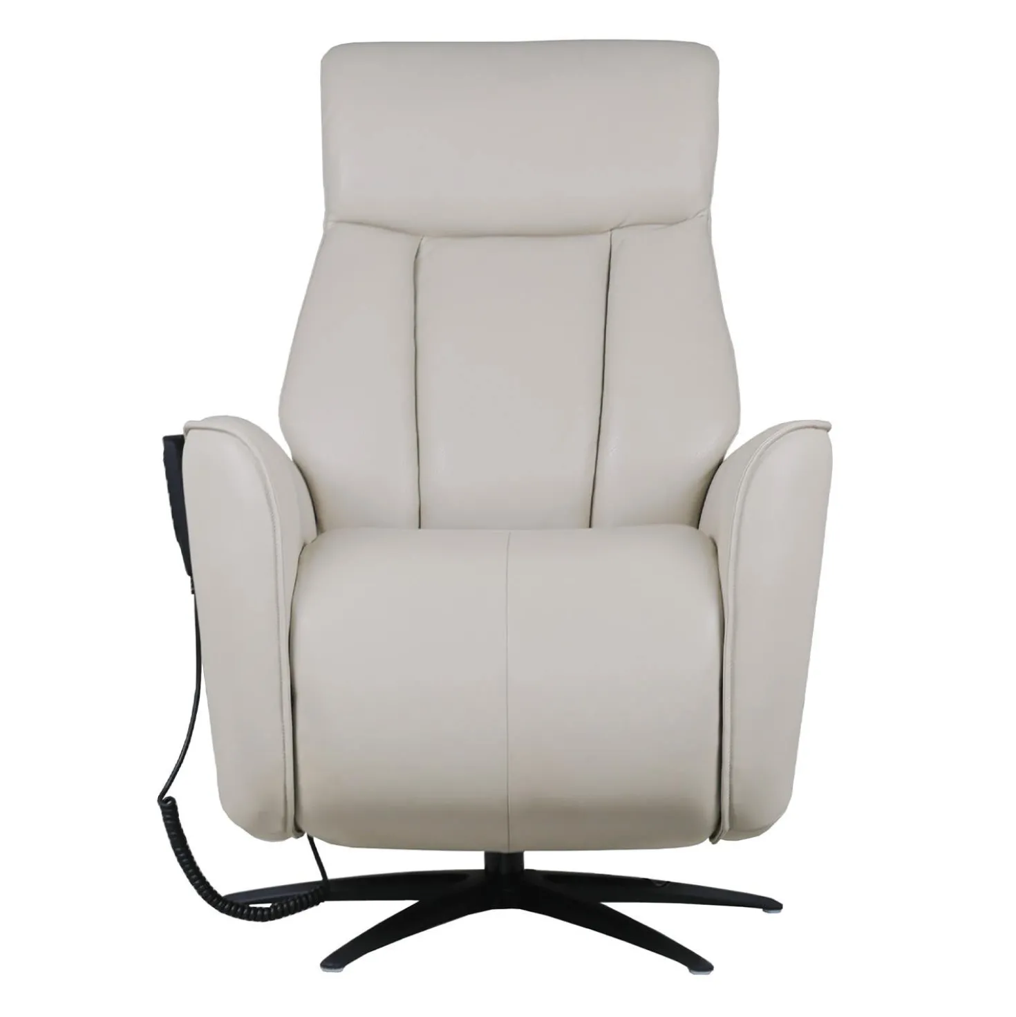 Fauteuil tout cuir électrique inclinable et pivotant 4 moteurs avec massage, haut-parleurs intégrés et lumières LED