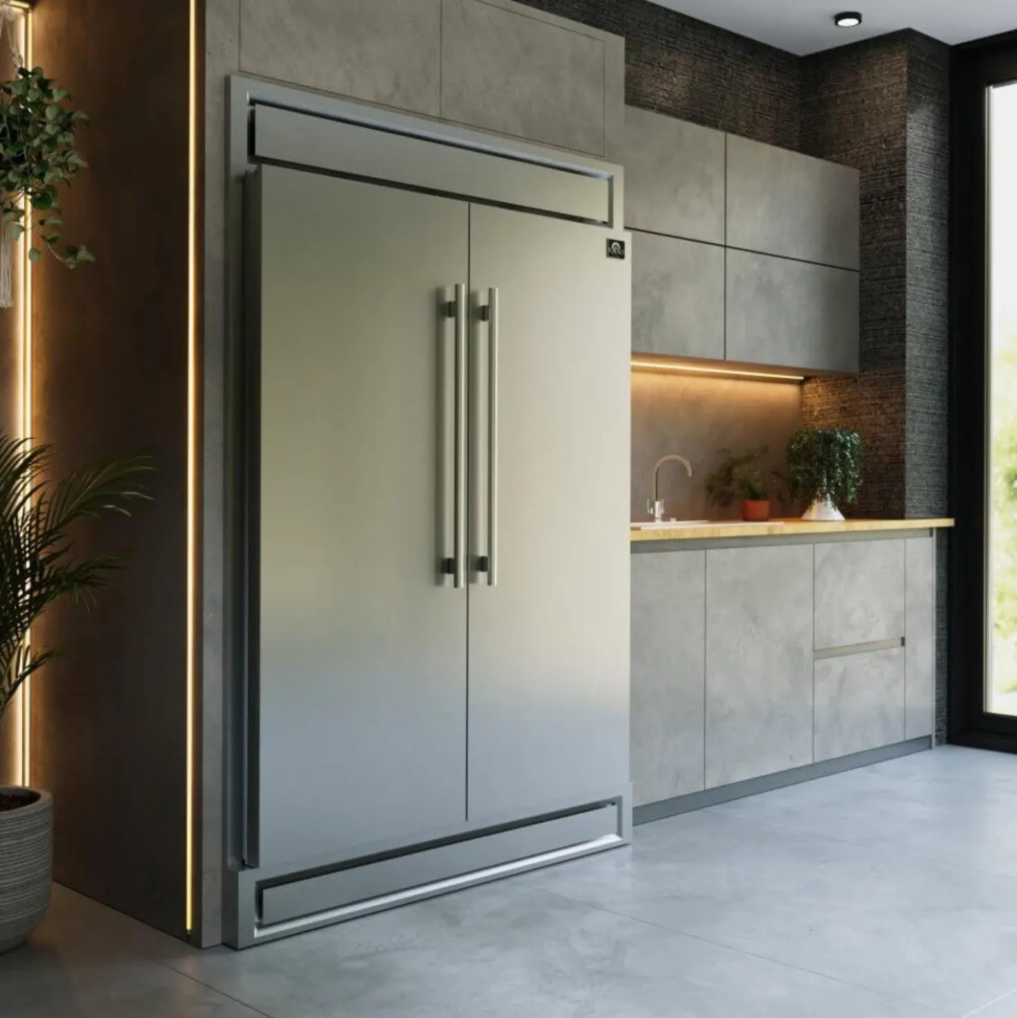 FORNO Réfrigérateur/Congélateur convertible 27,2 pi3 60 po Inox Côte à côte - FFFFD1722-60