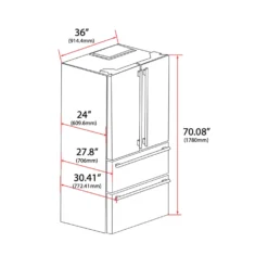 FORNO Réfrigérateur 19,2 pi3 36 po Blanc Portes françaises - FFRBI1820-36