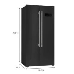 FORNO Réfrigérateur 15,6 pi3 33 po Noir Côte à côte - FFRBI1805-33