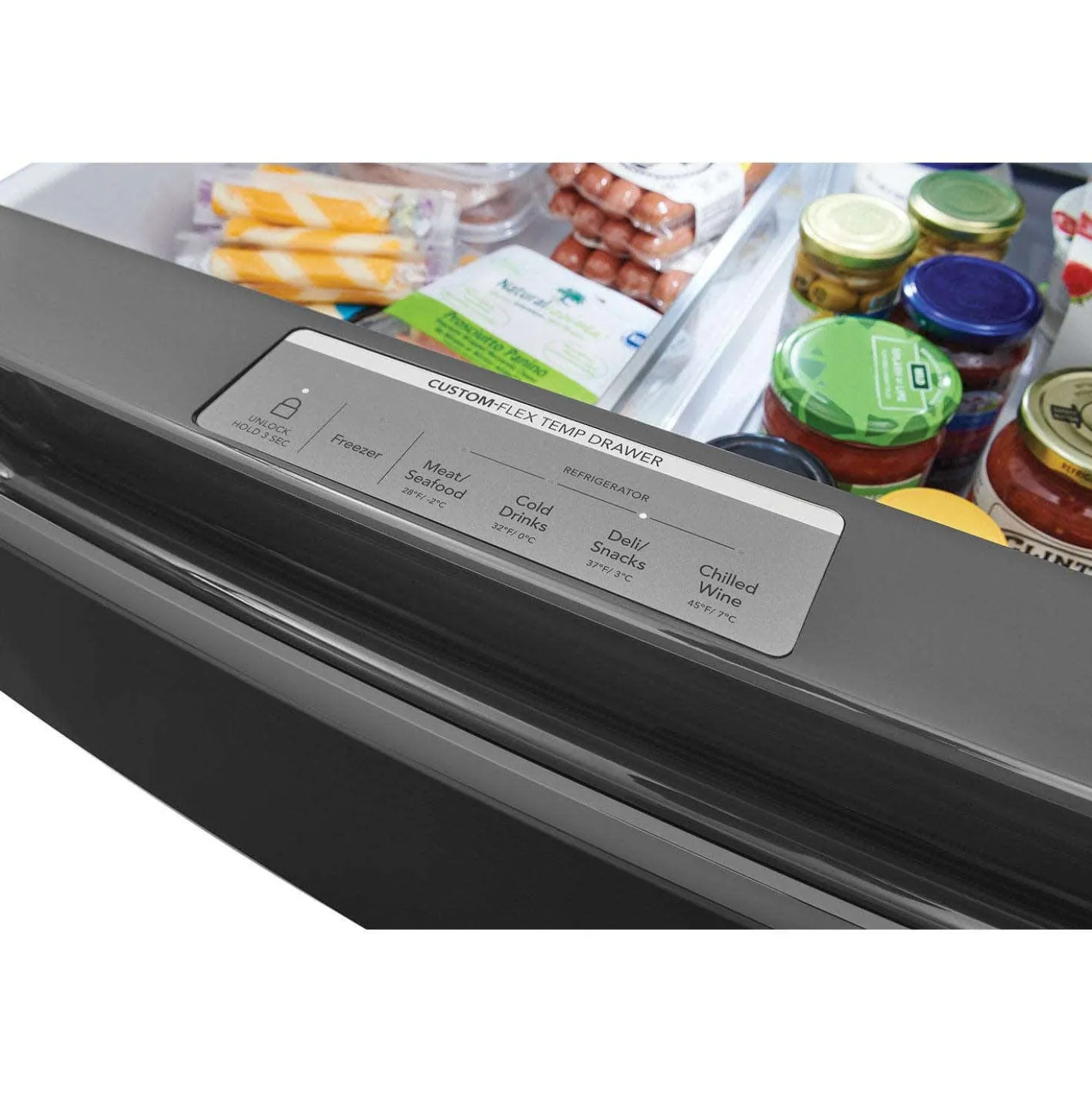 FRIGIDAIRE GALLERY Réfrigérateur 21,5 pi3 36 po Inox noir Congélateur en bas, Portes françaises - GRMC2273CD