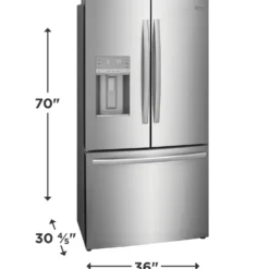 FRIGIDAIRE GALLERY Réfrigérateur 22,6 pi3 36 po Inox Congélateur en bas, Portes françaises - GRFC2353AF