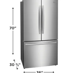 FRIGIDAIRE GALLERY Réfrigérateur 23,3 pi3 36 po Inox Congélateur en bas, Portes françaises - GRFG2353AF