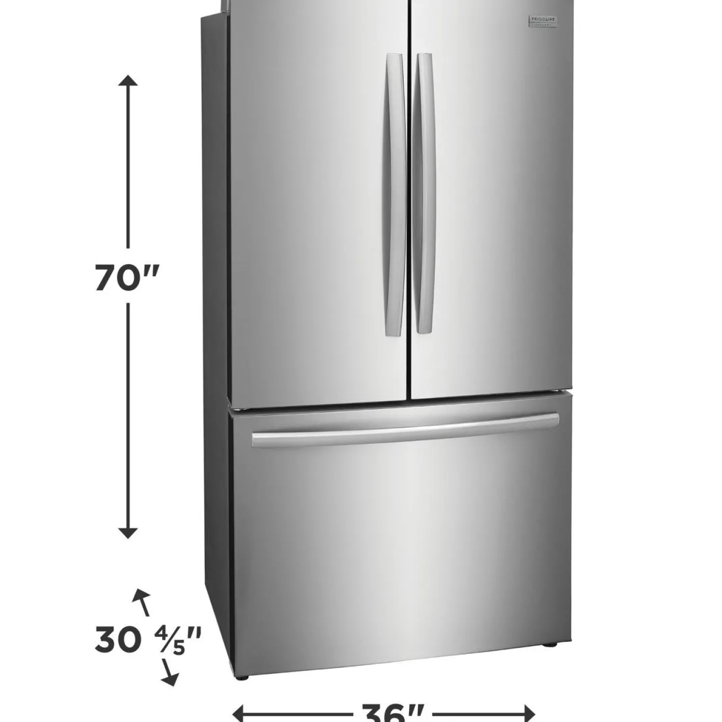 FRIGIDAIRE GALLERY Réfrigérateur 23,3 pi3 36 po Inox Congélateur en bas, Portes françaises - GRFG2353AF