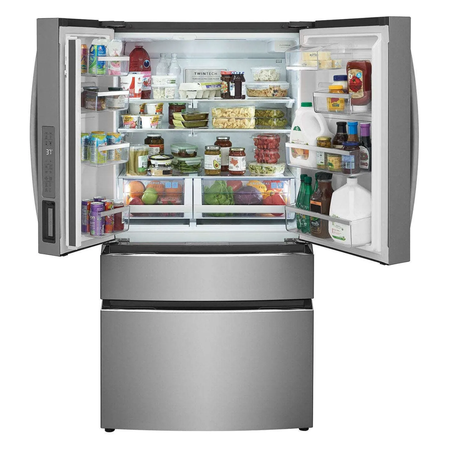 FRIGIDAIRE GALLERY Réfrigérateur 27,2 pi3 36 po Inox Congélateur en bas, Portes françaises - GRMN2872AF