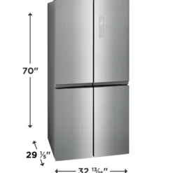 FRIGIDAIRE Réfrigérateur 17,4 pi3 33 po Inox Congélateur en bas, Portes françaises - FRQG1721AV
