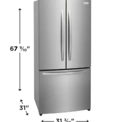 FRIGIDAIRE Réfrigérateur 17,6 pi3 32 po Inox Congélateur en bas, Portes françaises - FRFG1723AV