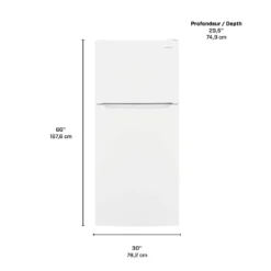 FRIGIDAIRE Réfrigérateur 18 pi3 30 po Blanc Congélateur en haut - FRTE1835AW