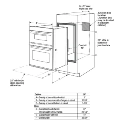 GE Combiné four - micro-ondes encastré 30 po Acier inoxydable29.75