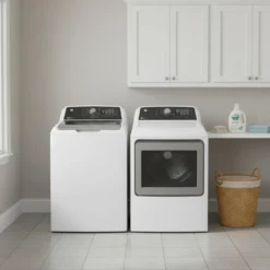 GE Ensemble laveuse sécheuse, Blanc, Chargement par le haut