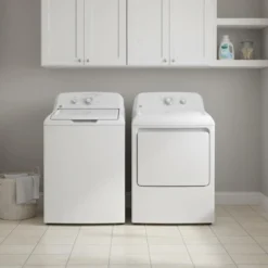GE Ensemble laveuse sécheuse, Blanc, Chargement par le haut