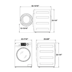 GE Ensemble laveuse sécheuse, Blanc, Chargement frontal