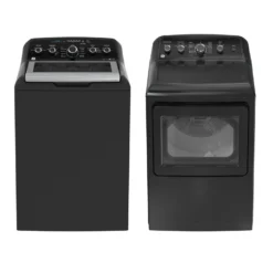 GE Ensemble laveuse sécheuse, Noir, Chargement par le haut