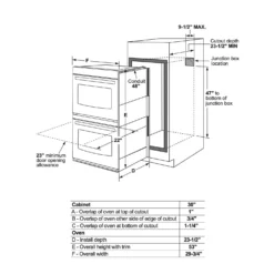 GE Four encastré double 30 po Acier inoxydable29.75