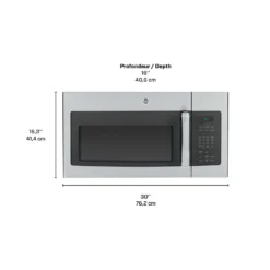 GE Micro-ondes/hotte 1,6 pi3, Acier inoxydable, 30", 300