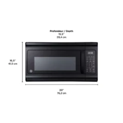 GE Micro-ondes/hotte 1,6 pi3, Noir, 30", 300