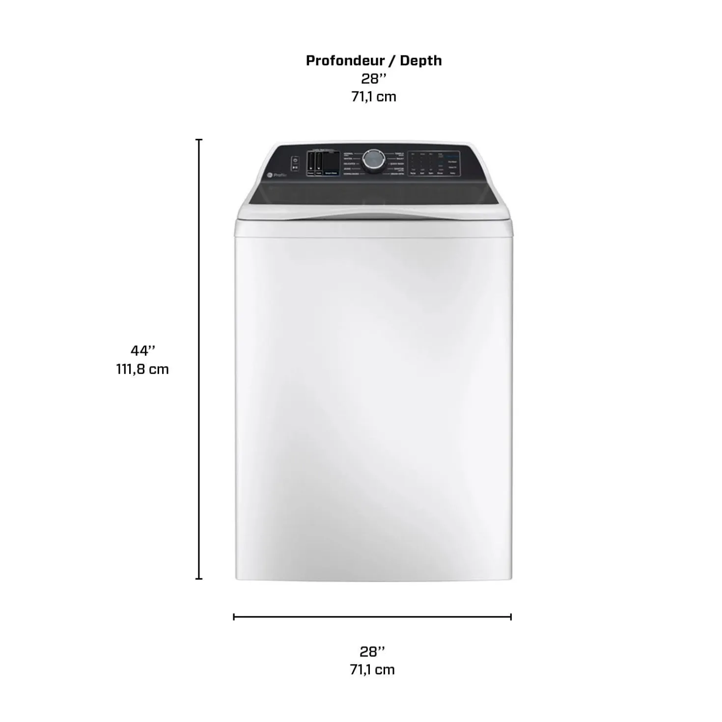 GE Profile Laveuse Chargement par le haut Blanc 28" - PTW705BSTWS