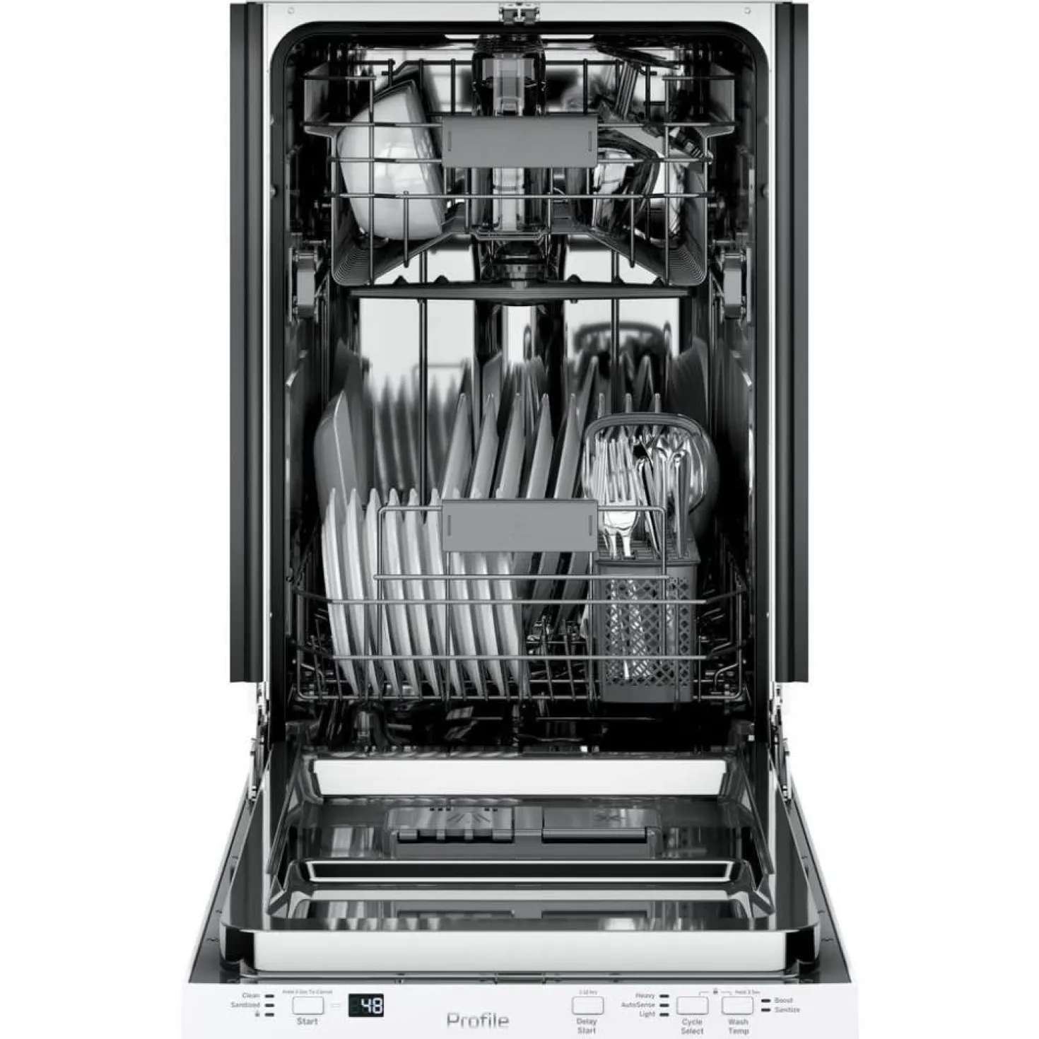 GE Profile Lave-vaisselle Encastré Blanc 18" 47dB - PDT145SGLWW