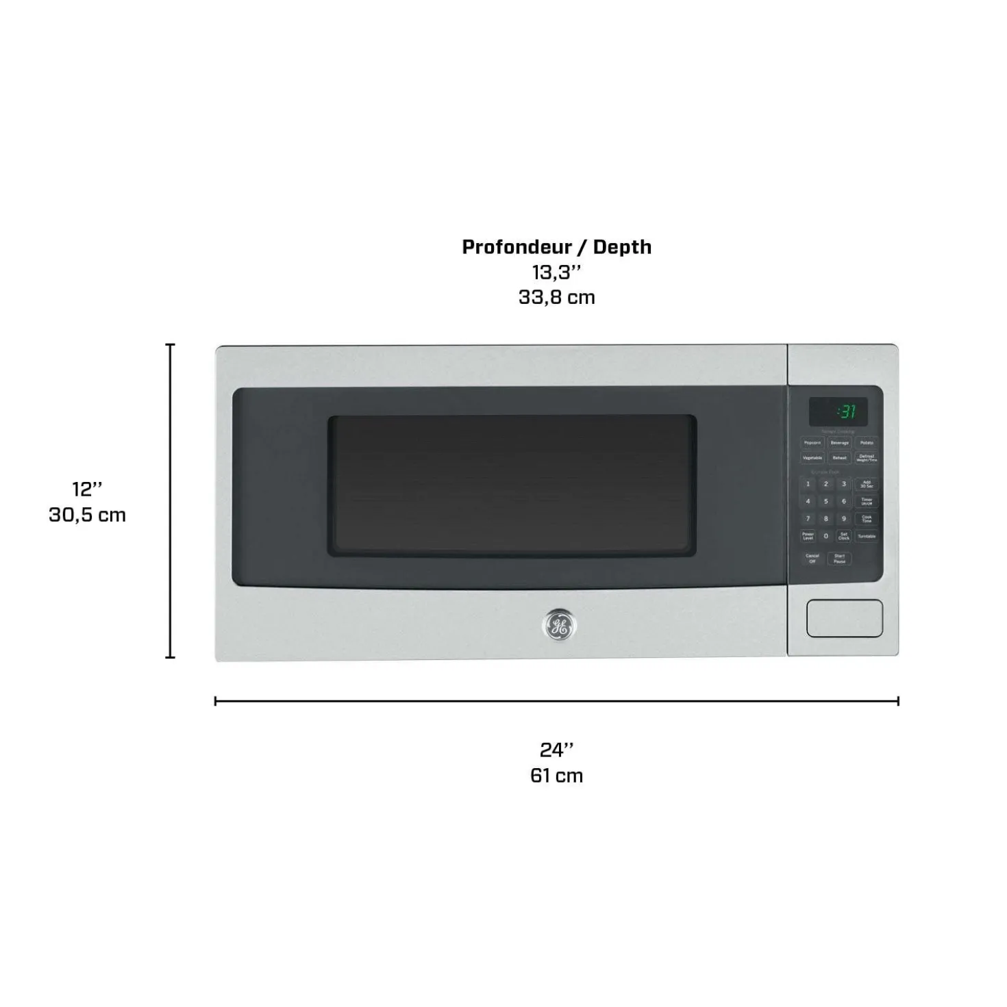 GE Profile Micro-ondes 1,1 pi3 Acier inoxydable24" PEM10SFC