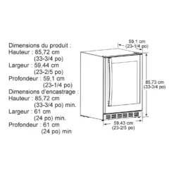 GE Profile Refroidisseur à vin Acier inoxydable 23.5