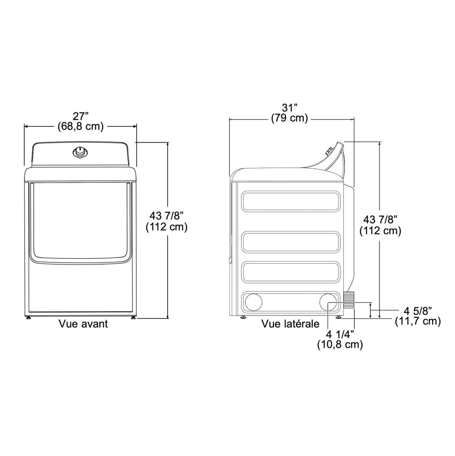 GE Profile Sécheuse Chargement frontal BLANC 28" - PTD60EBMRWS