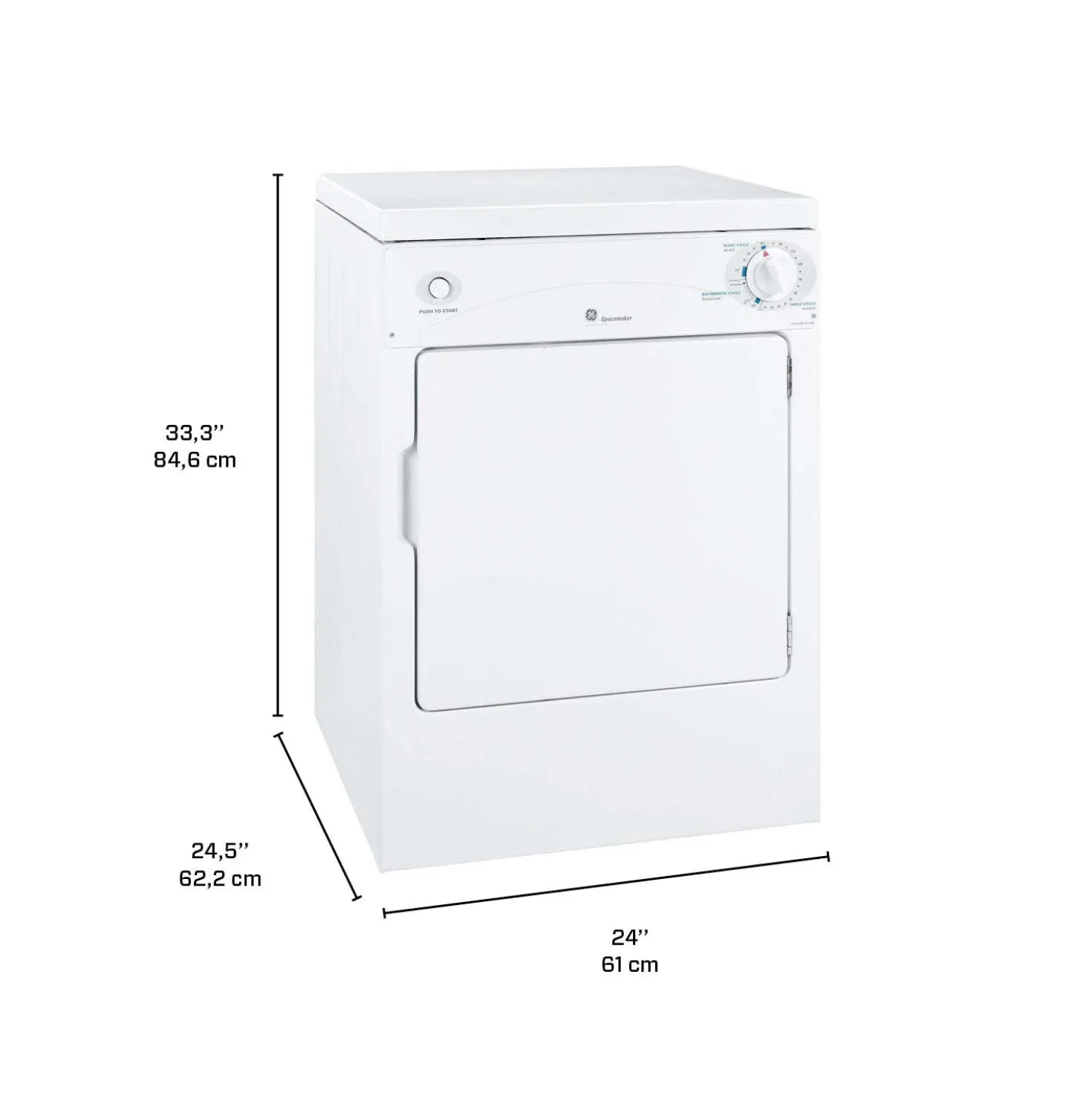 GE Sécheuse portative 3,6 pi3 Chargement frontal Blanc 24" - PSKP333EBWW