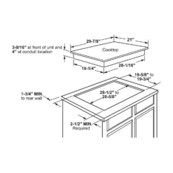 GE Table de cuisson Vitrocéramique Inox 30